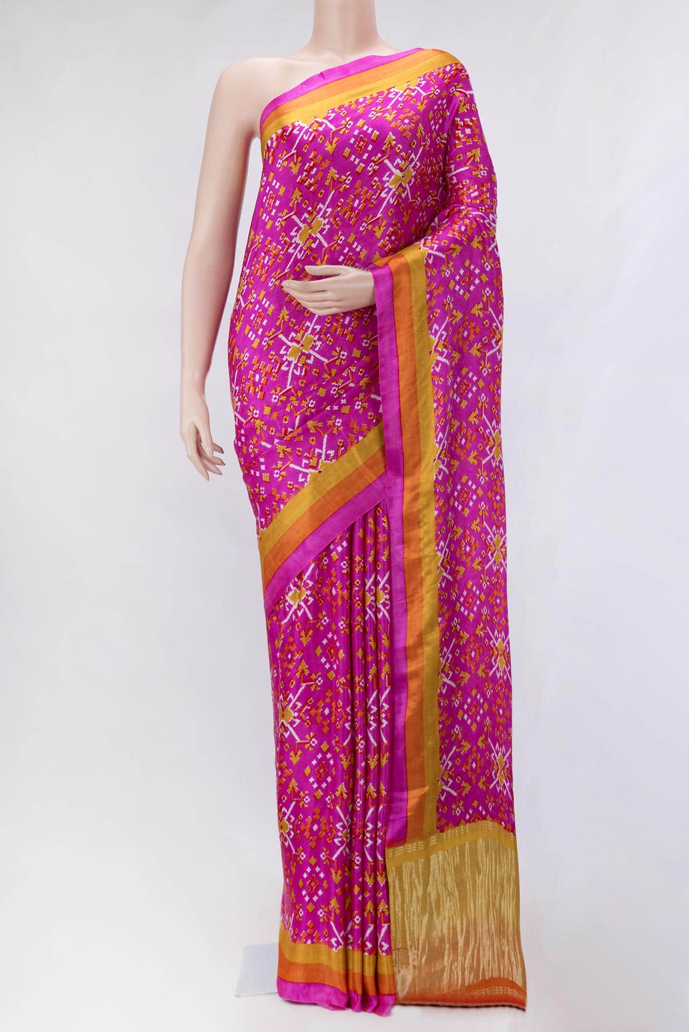 Pink Dual Tone Mysore Crepe Saree