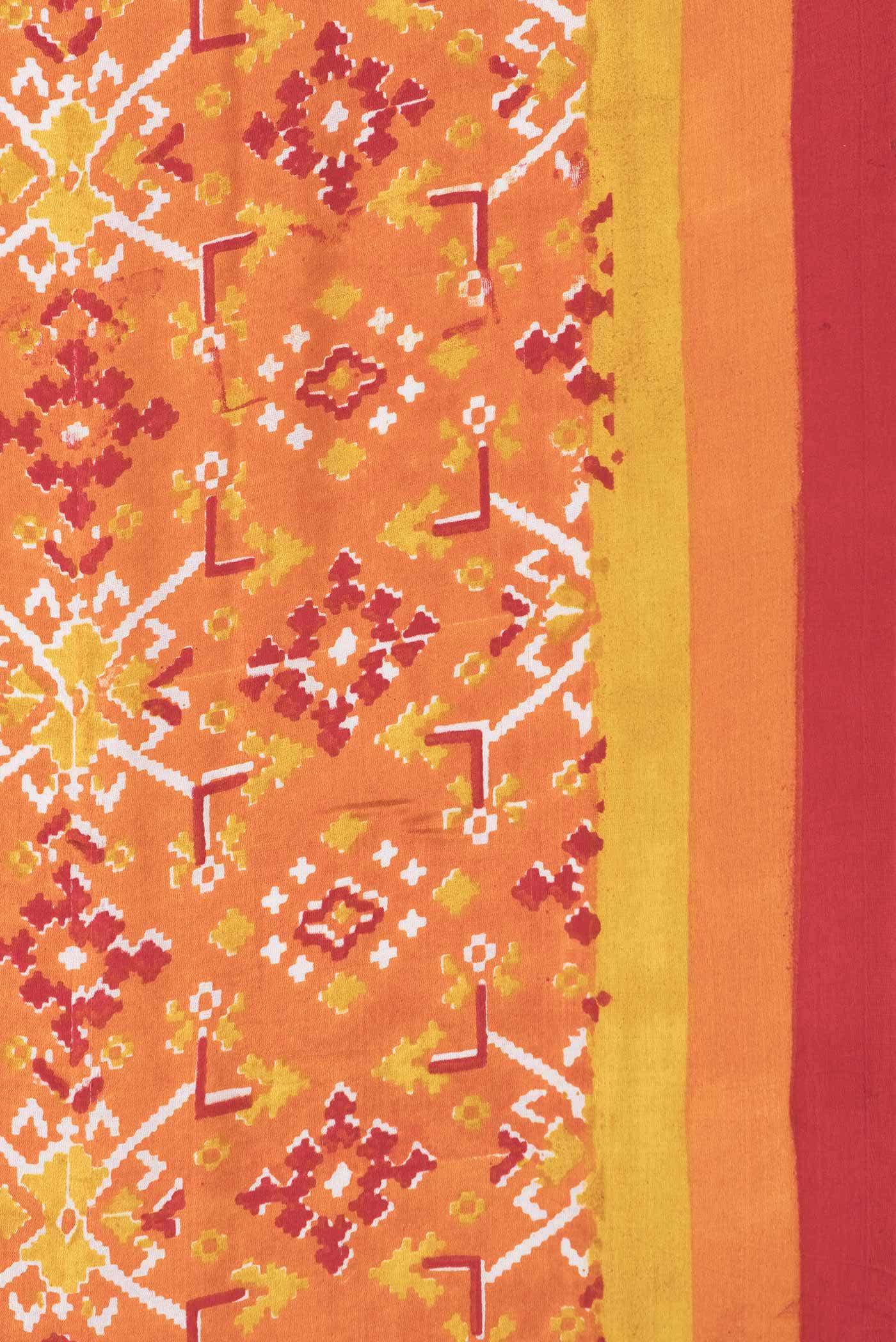 Orange Dual Tone Mysore Crepe Saree
