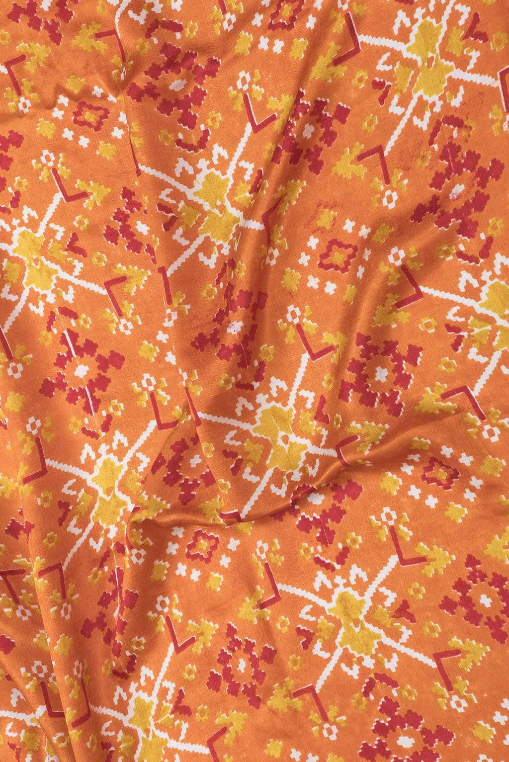 Orange Dual Tone Mysore Crepe Saree
