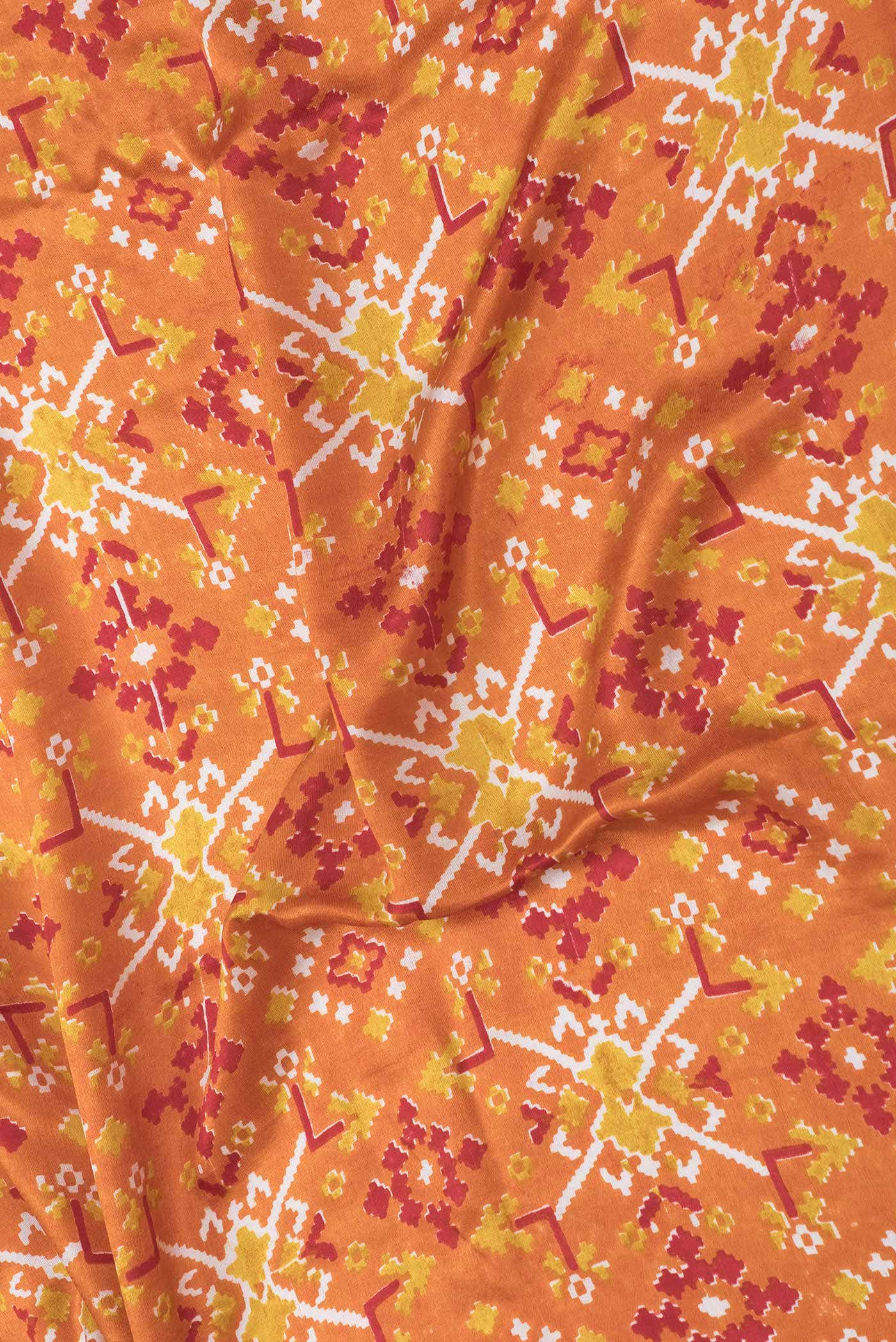 Orange Dual Tone Mysore Crepe Saree