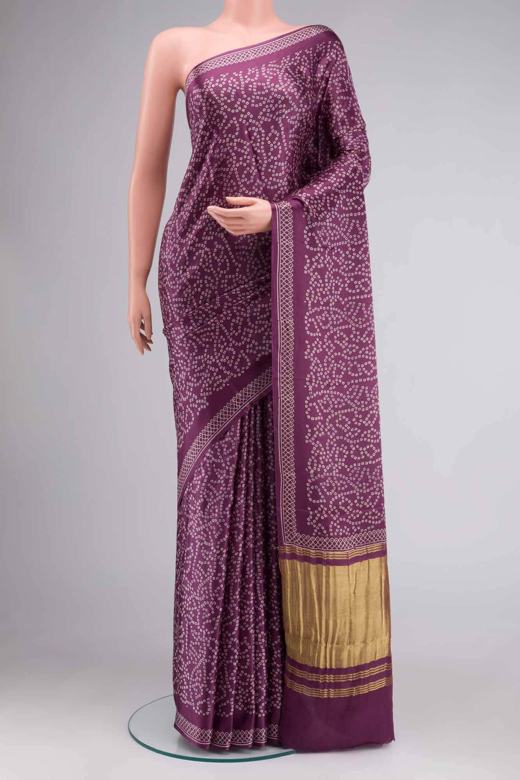 Dark Mauve Blended Satin Silk Saree
