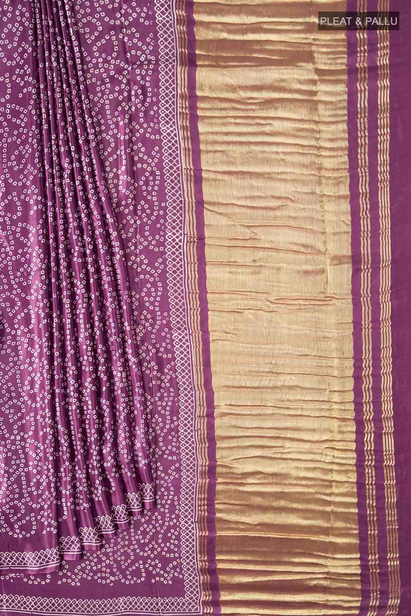Dark Mauve Blended Satin Silk Saree