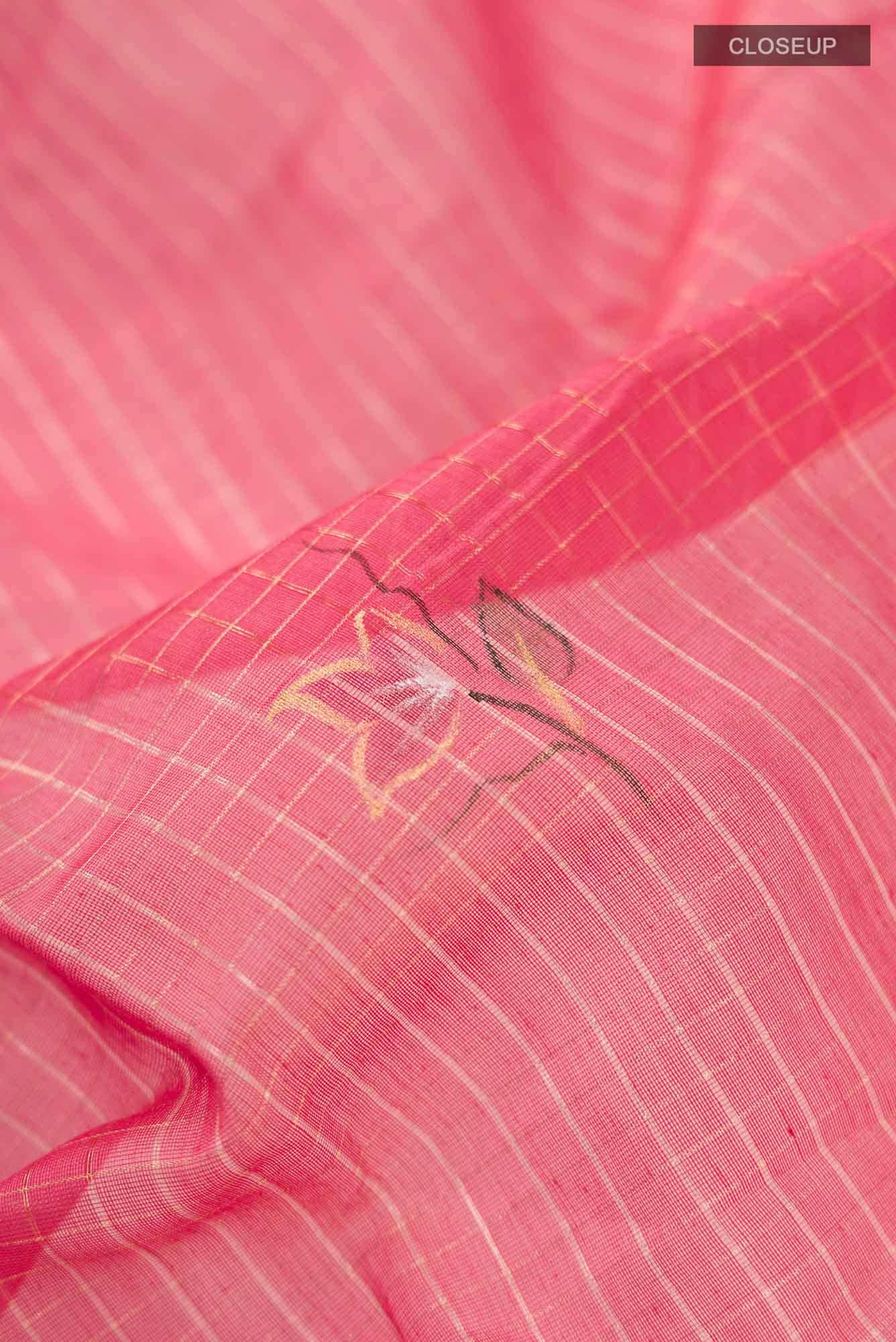 Coral Maheshwari Silk Cotton Saree