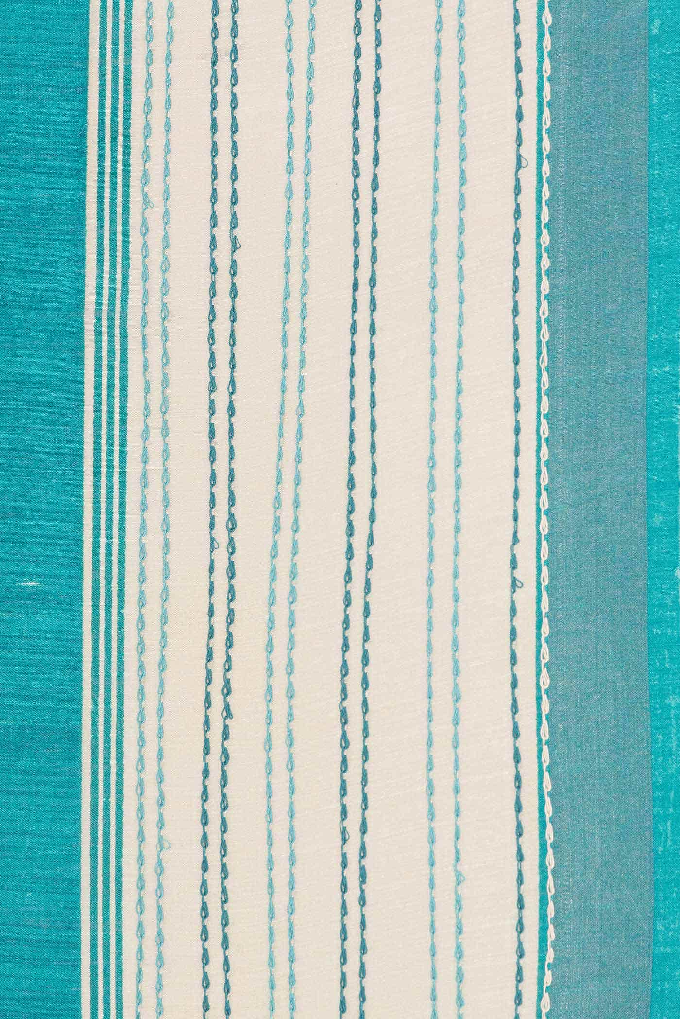 Peacock Blue Dual Tone Tussar Silk Saree