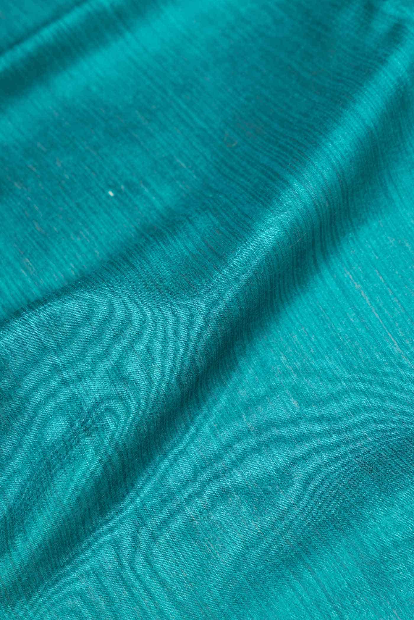Peacock Blue Dual Tone Tussar Silk Saree