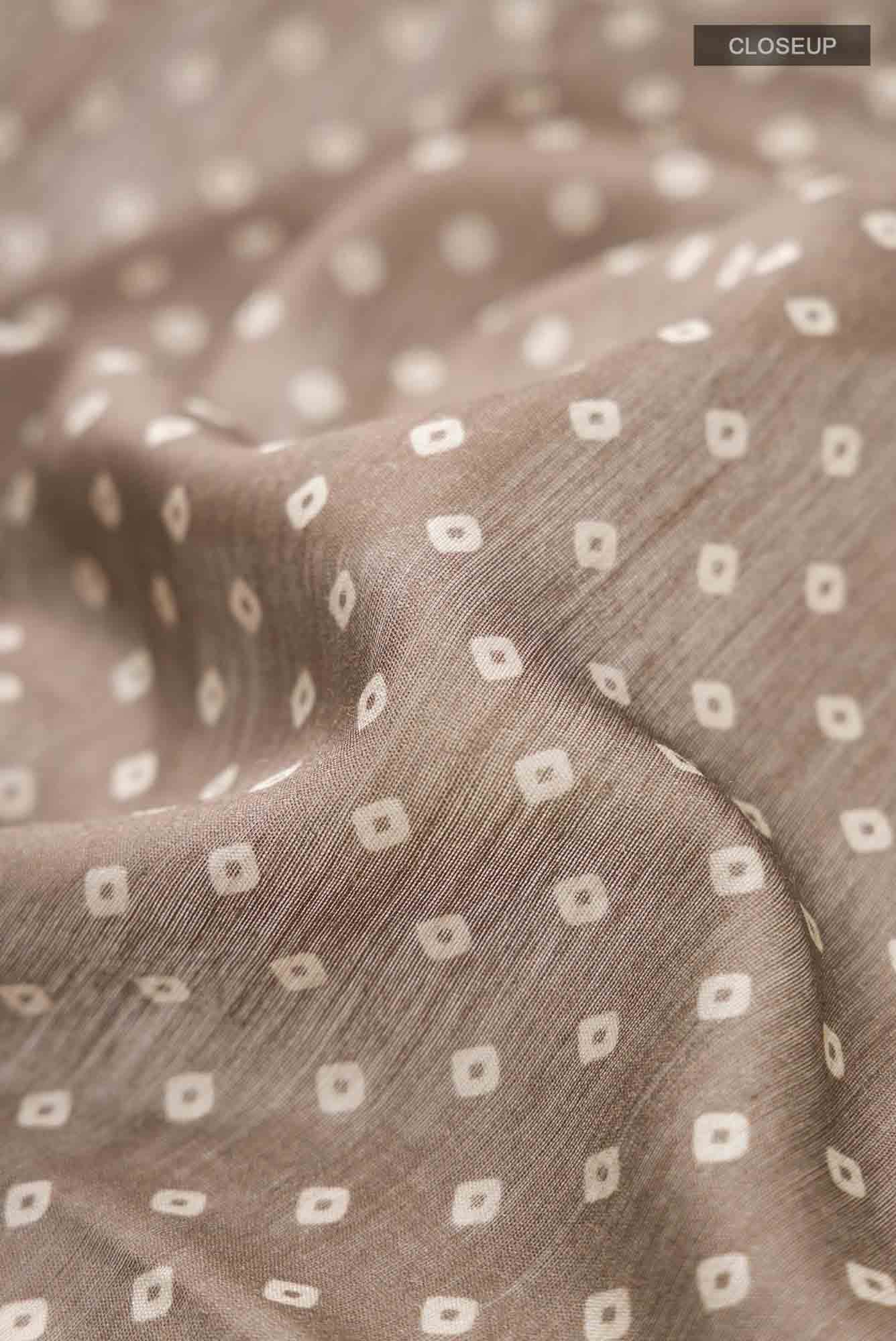 Dark Beige Bhagalpuri Tussar Silk Saree