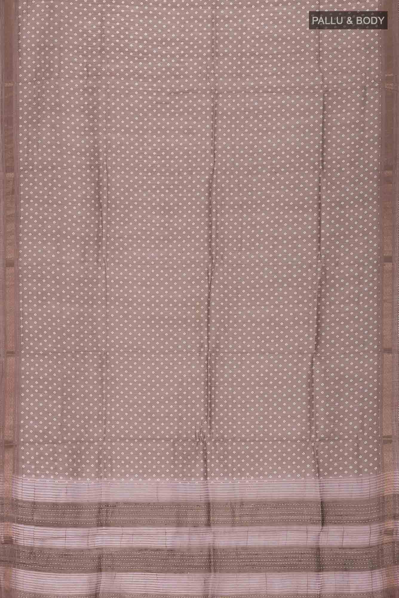 Dark Beige Bhagalpuri Tussar Silk Saree