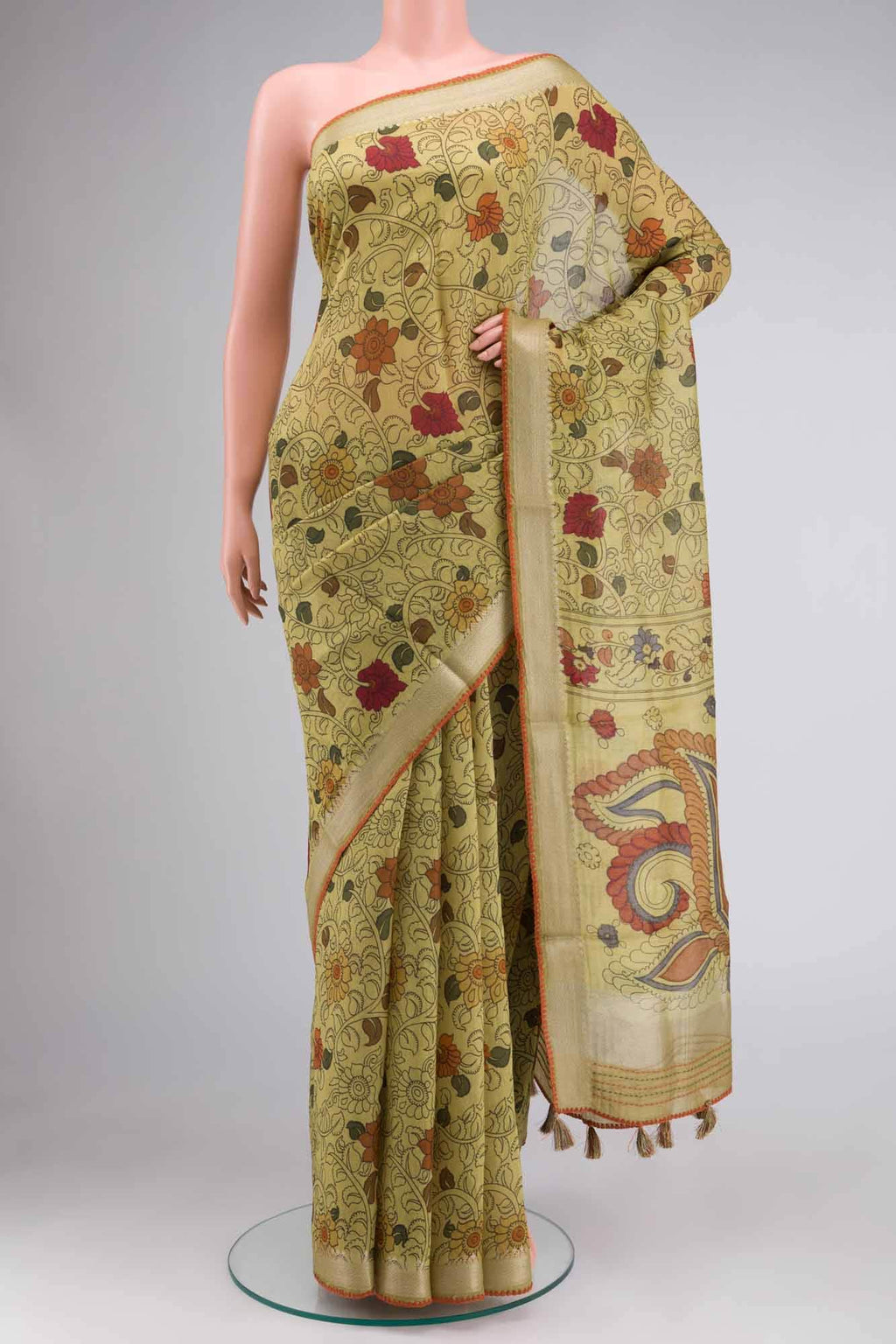 Green Bhagalpuri Tussar Silk Saree