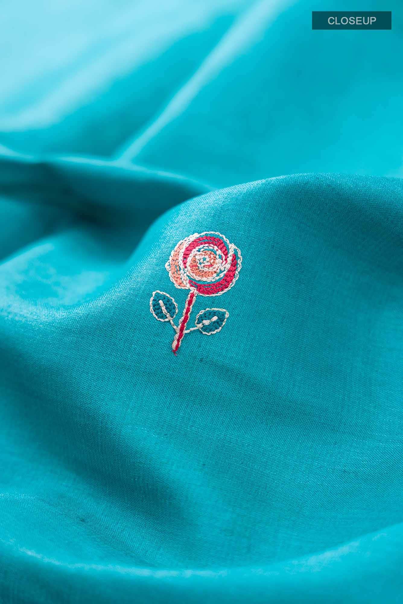 Blue Bhagalpuri Tussar Silk Saree