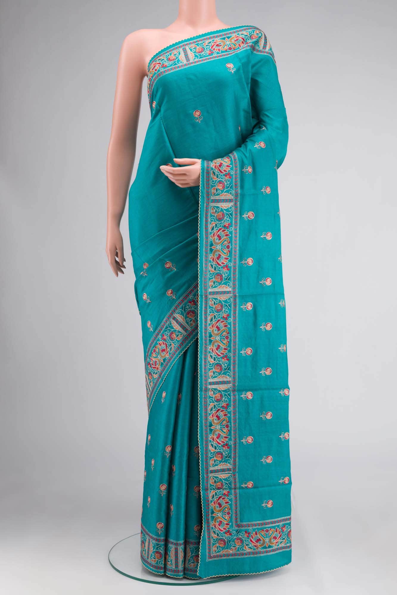 Blue Bhagalpuri Tussar Silk Saree