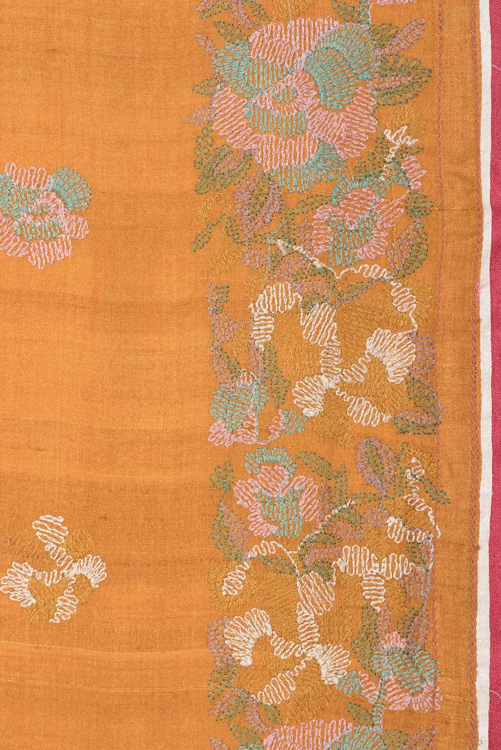 Mustard Dual Tone Tussar Silk Saree