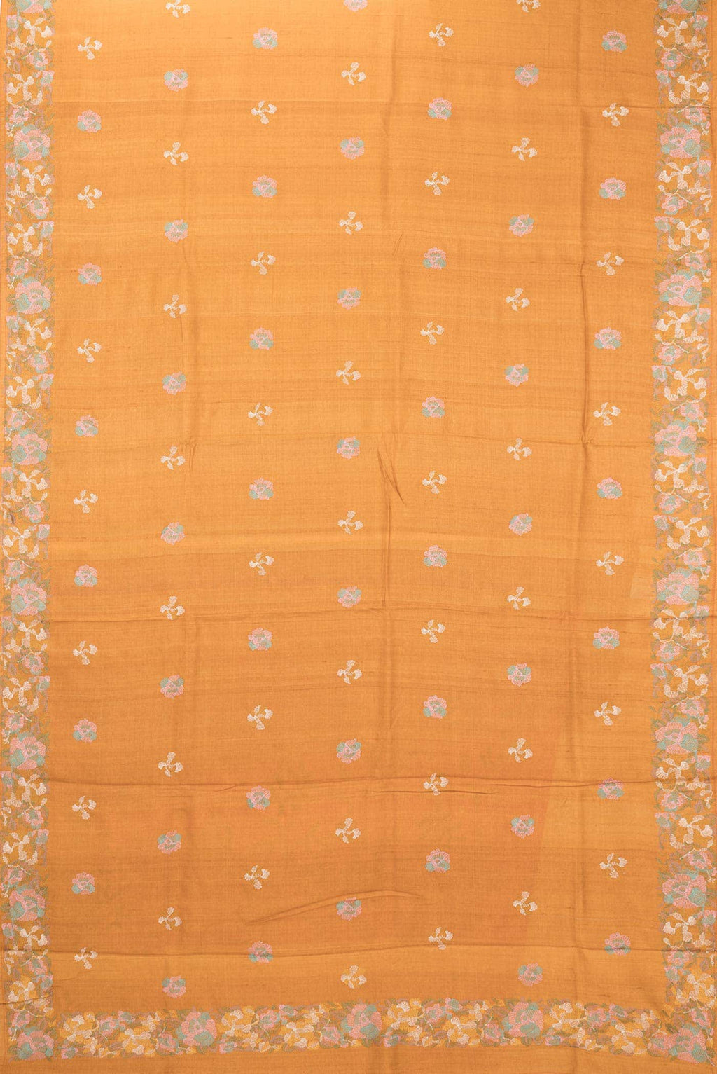 Mustard Dual Tone Tussar Silk Saree
