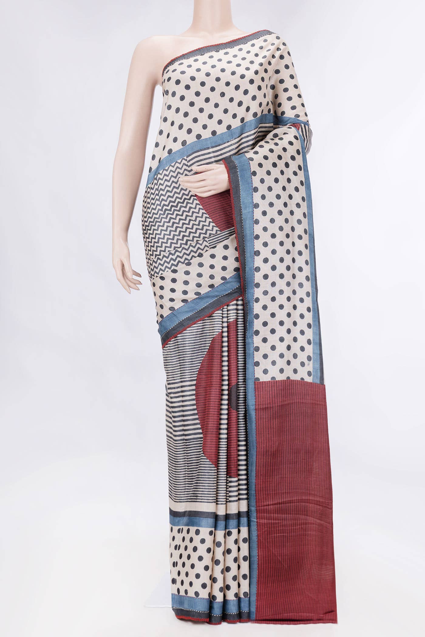 Beige Dual Tone Tussar Silk Saree