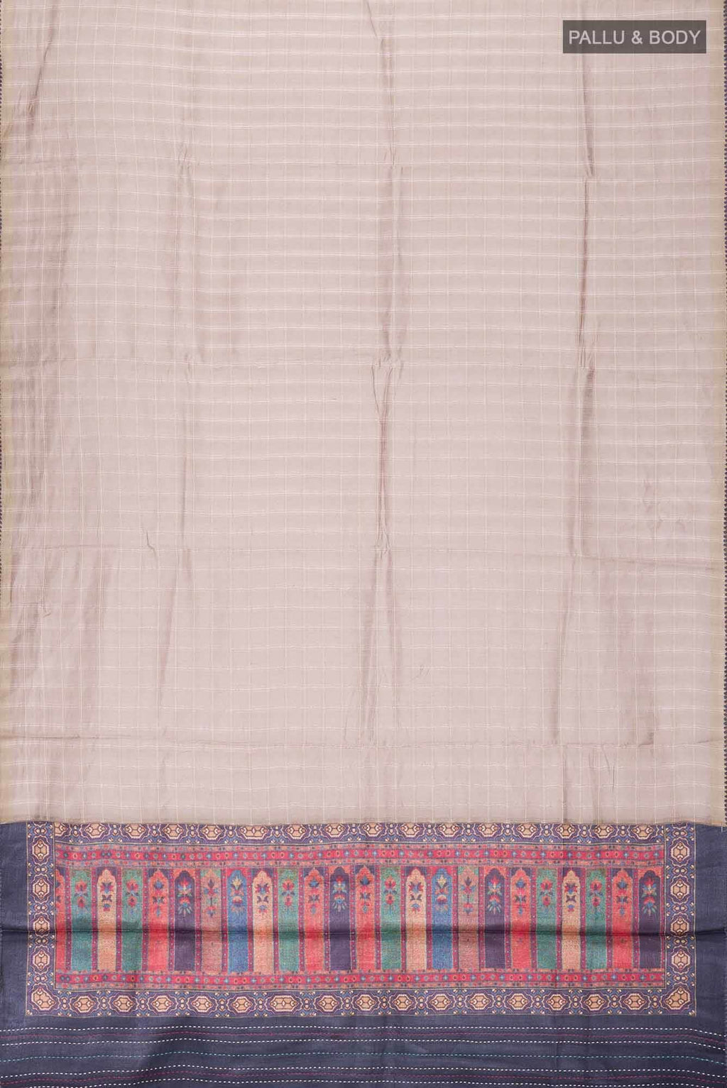 Beige Bhagalpuri Tussar Silk Saree