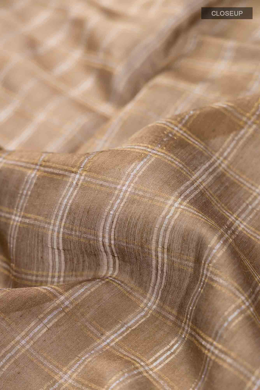 Brown Bhagalpuri Tussar Silk Saree