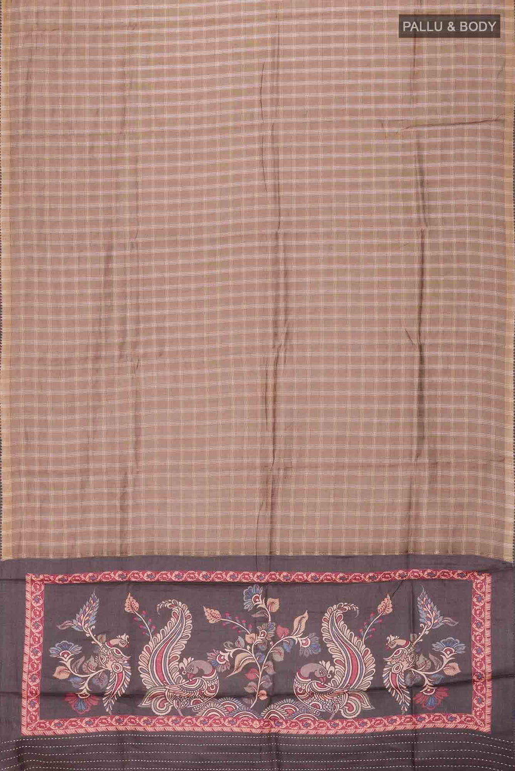 Brown Bhagalpuri Tussar Silk Saree
