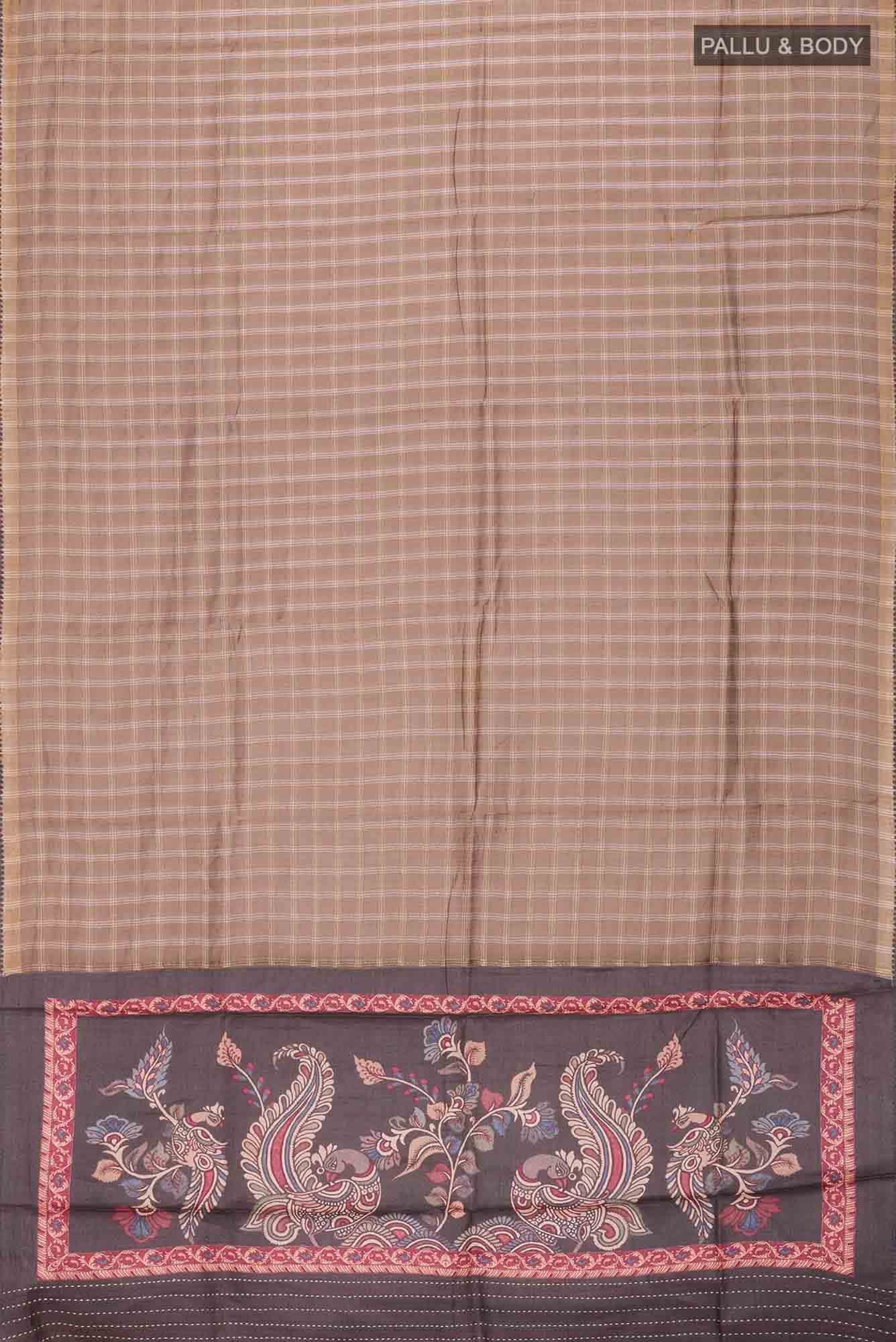 Brown Bhagalpuri Tussar Silk Saree