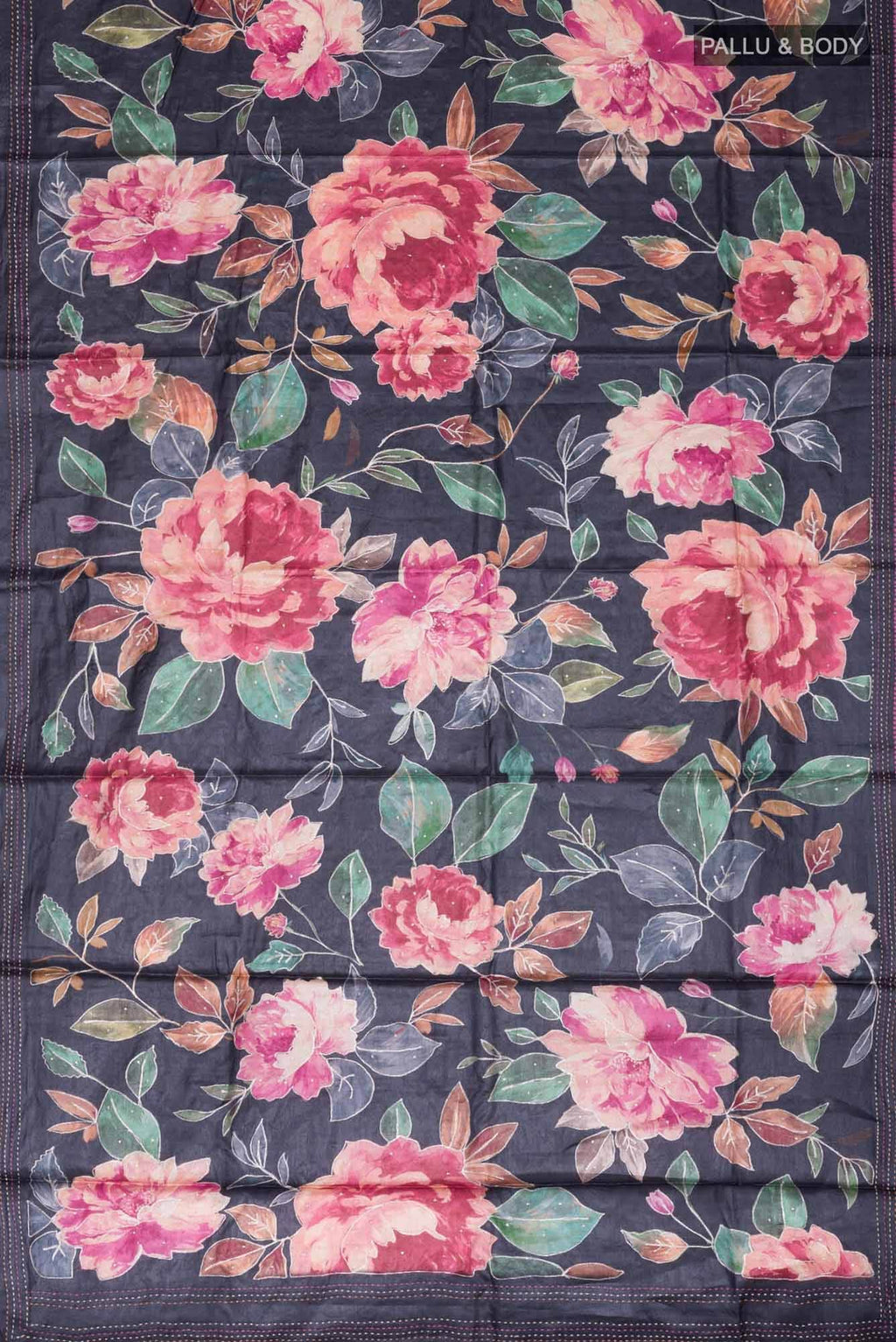 Black Bhagalpuri Tussar Silk Saree