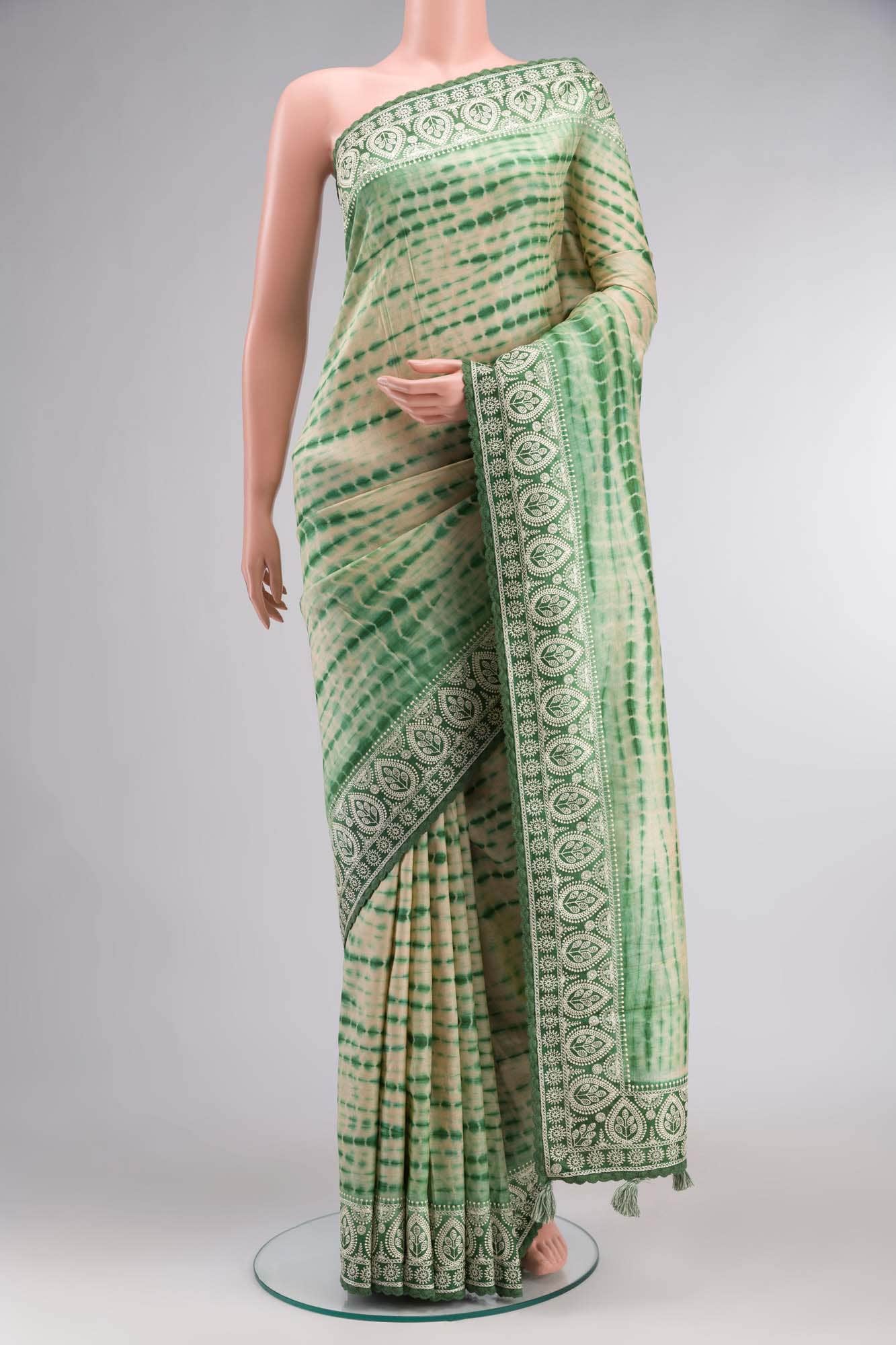 Beige Bhagalpuri Tussar Silk Saree