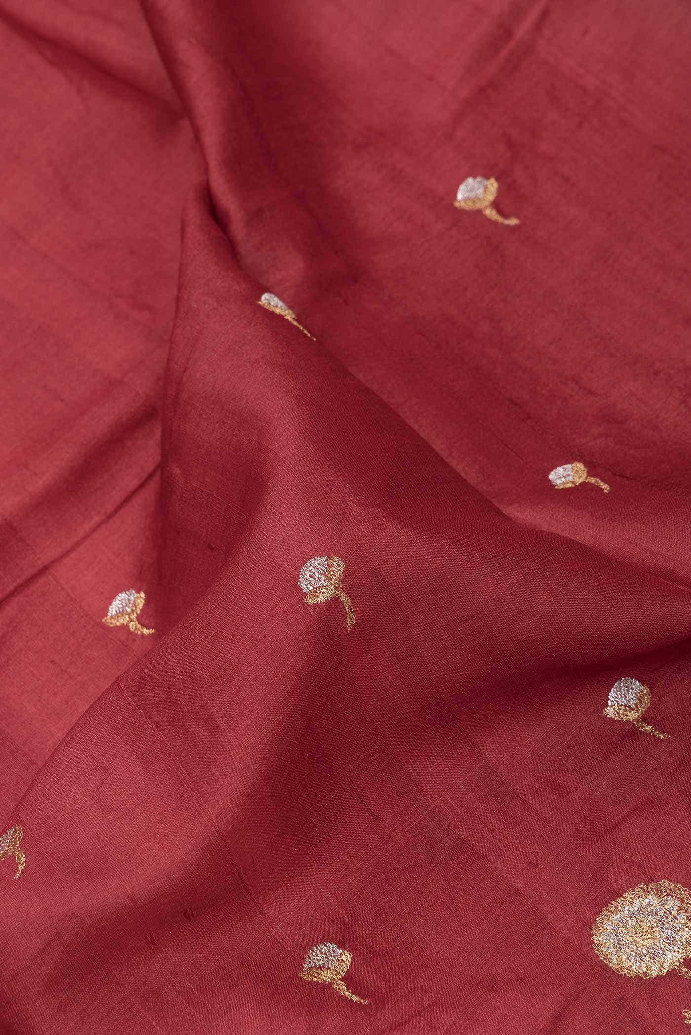 Maroon Dual Tone Tussar Silk Saree