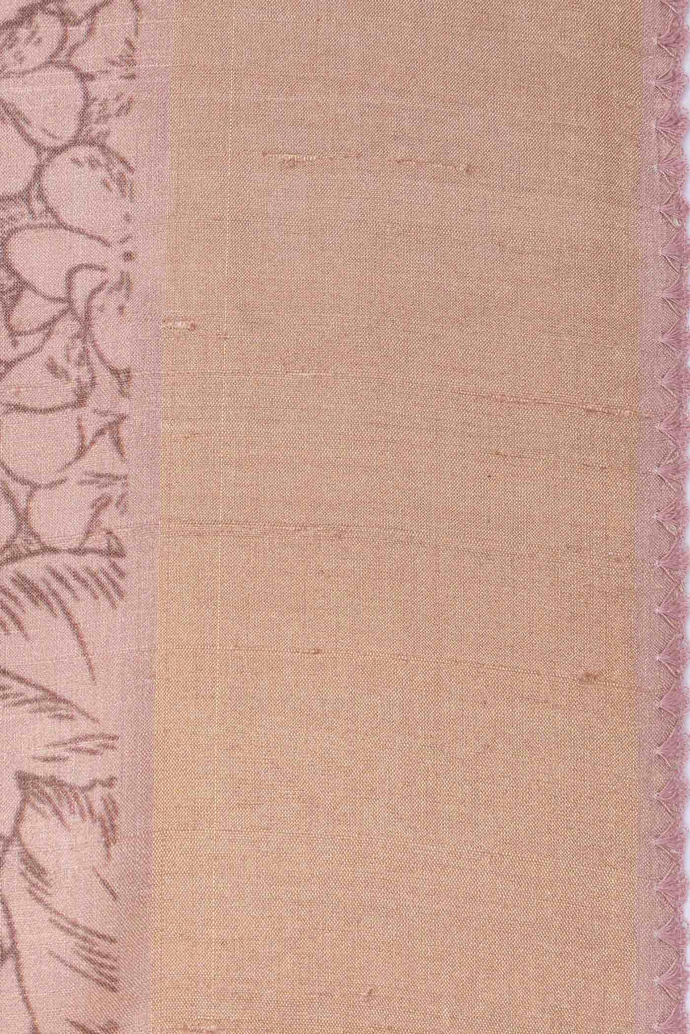 Pink Tussar Silk Saree