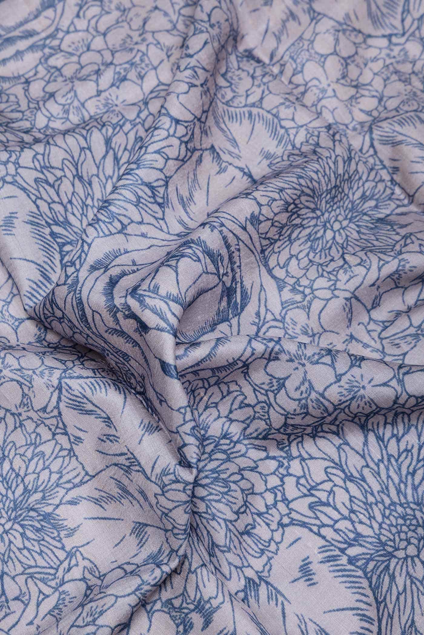 Grey Dual Tone Tussar Silk Saree