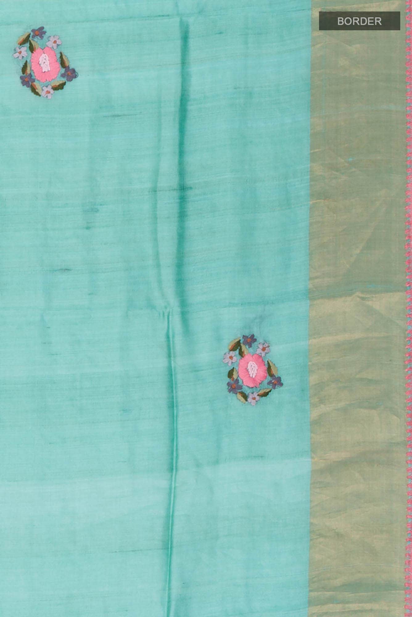 Green Bhagalpuri Tussar Silk Saree