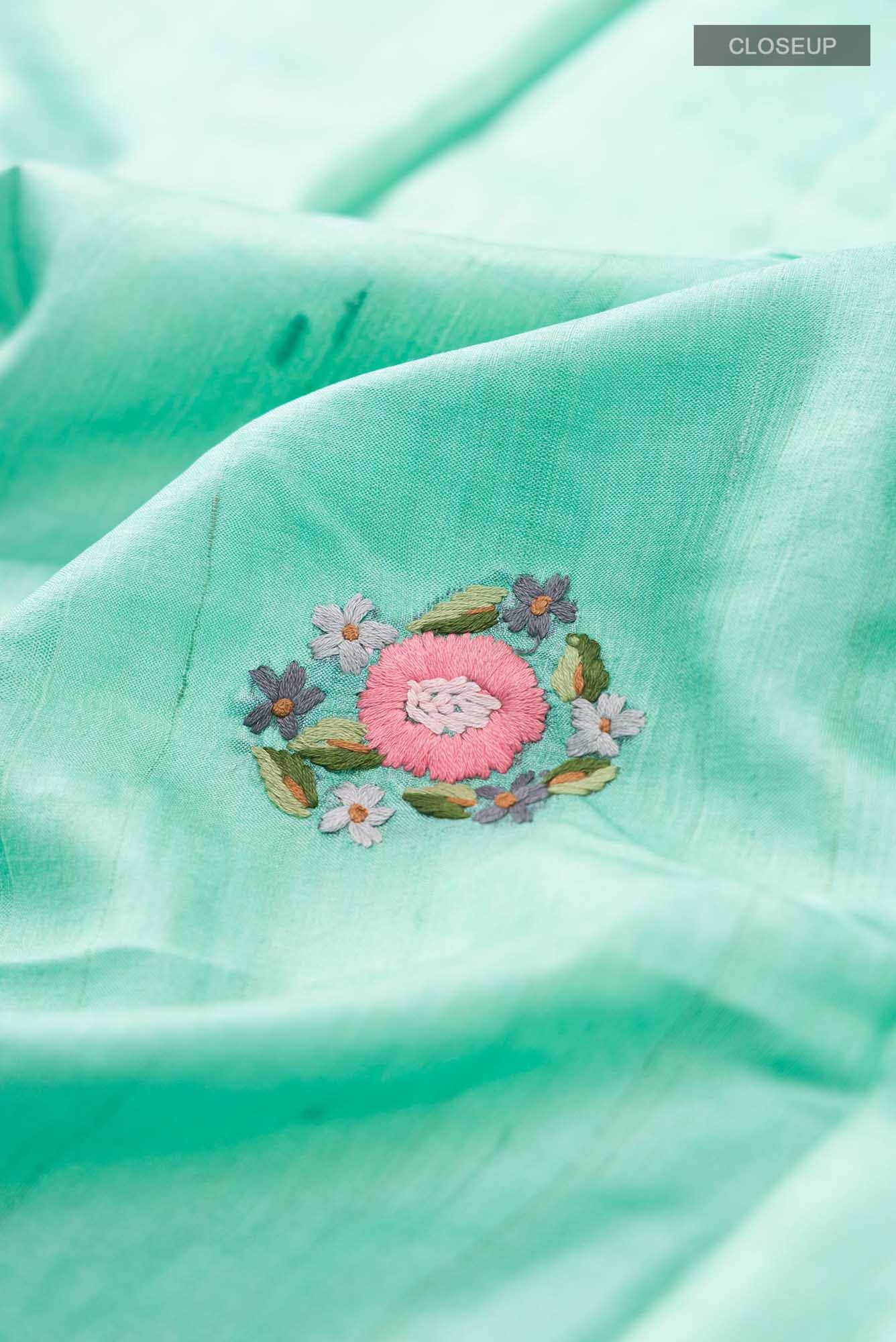 Green Bhagalpuri Tussar Silk Saree