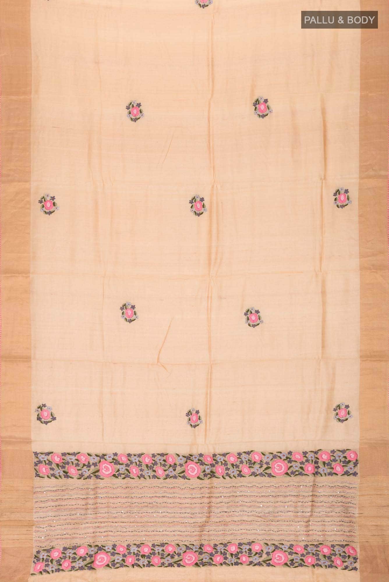 Sandal Bhagalpuri Tussar Silk Saree
