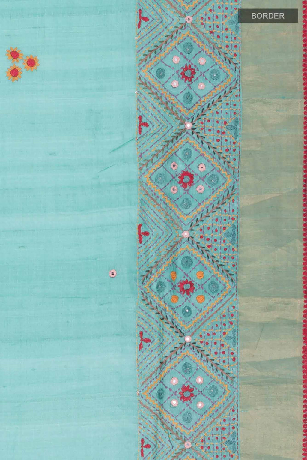 Green Bhagalpuri Tussar Silk Saree