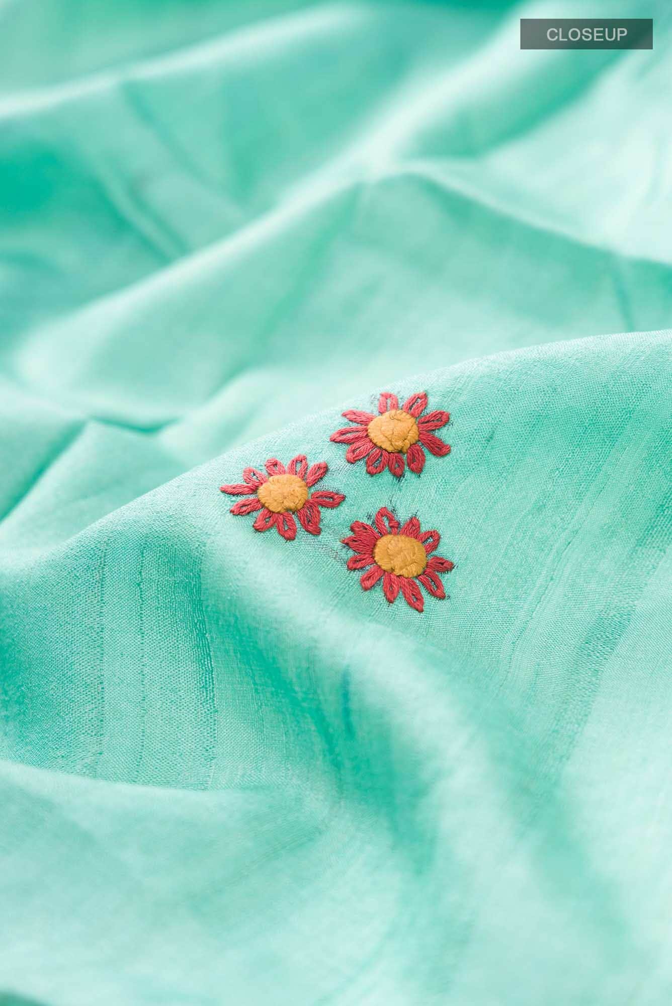 Green Bhagalpuri Tussar Silk Saree