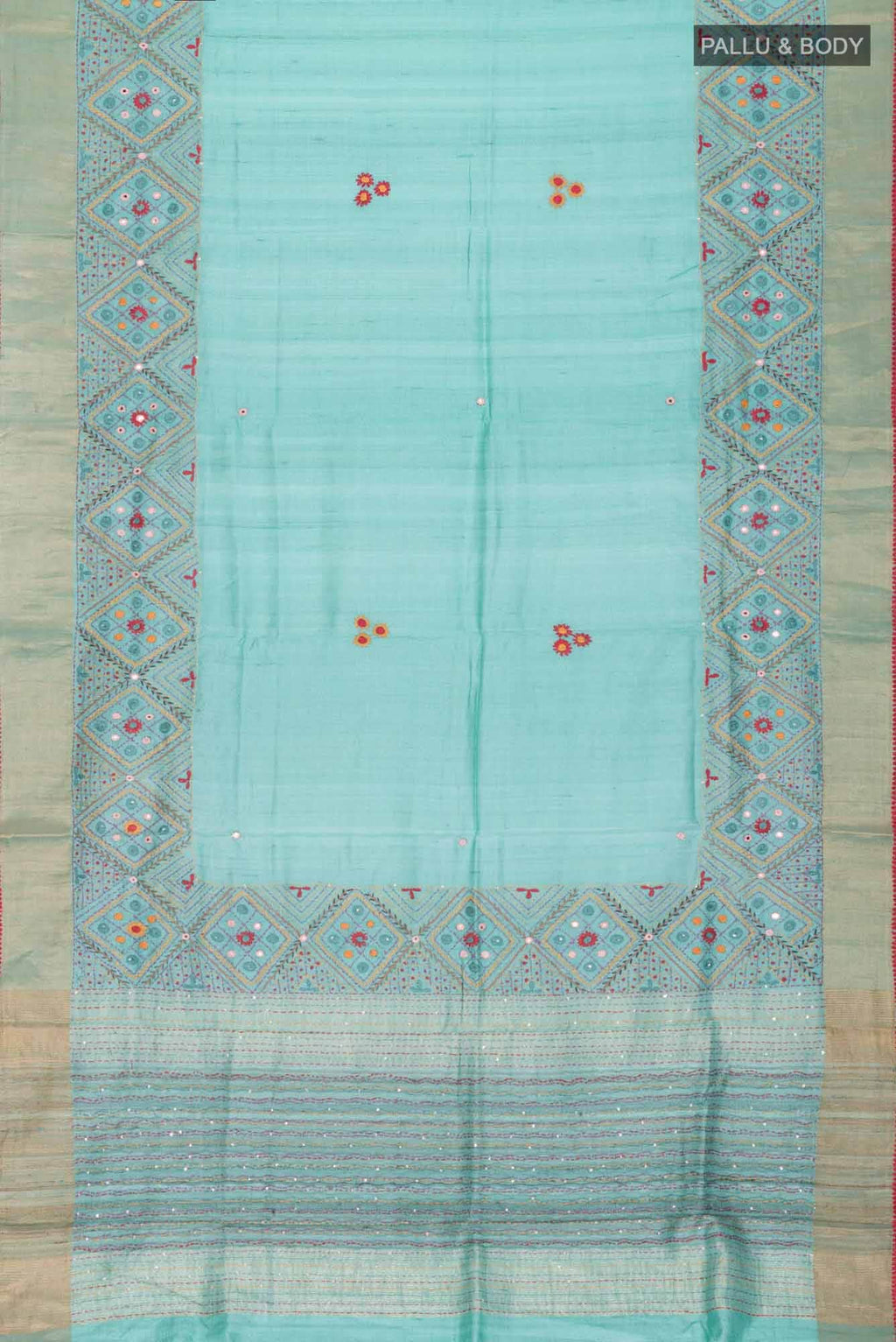 Green Bhagalpuri Tussar Silk Saree