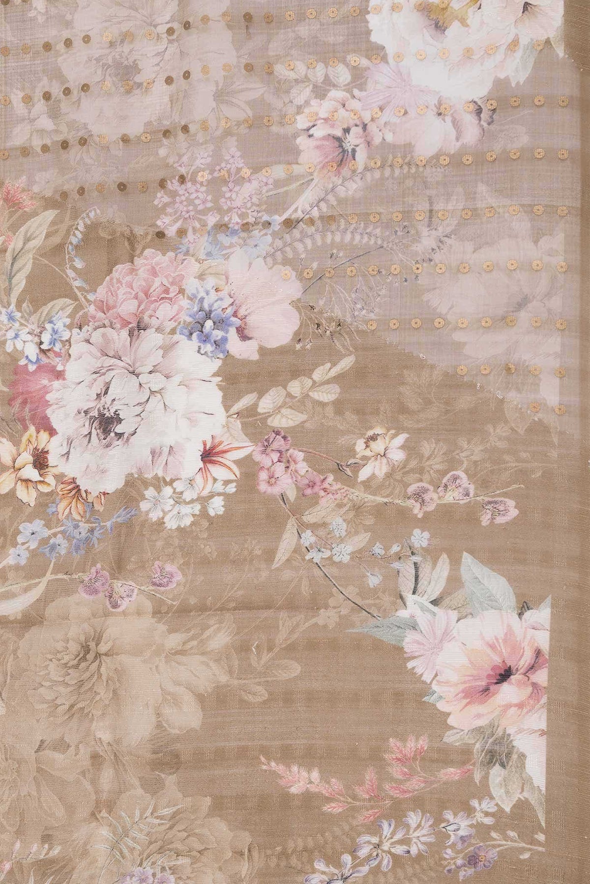 Beige Tussar Silk Saree