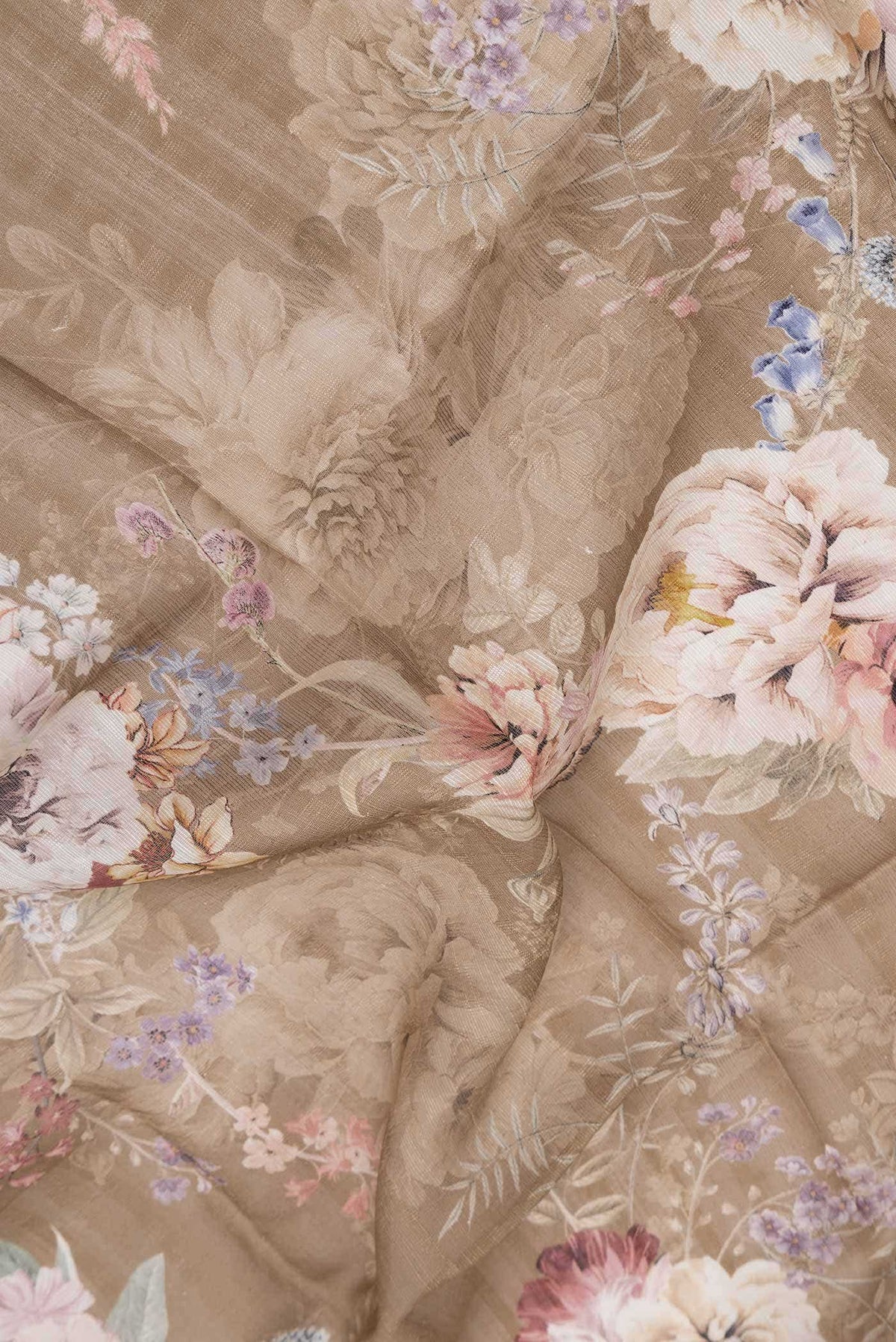 Beige Tussar Silk Saree