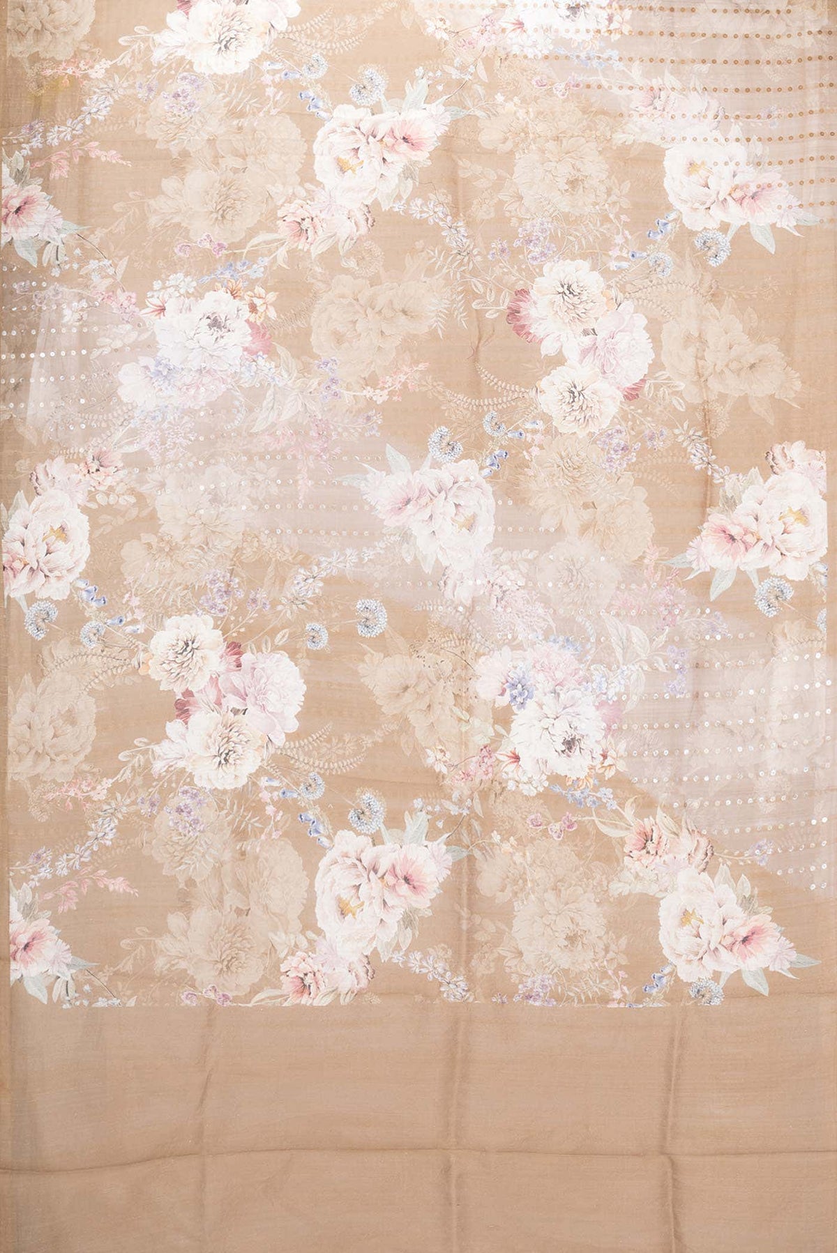 Beige Tussar Silk Saree