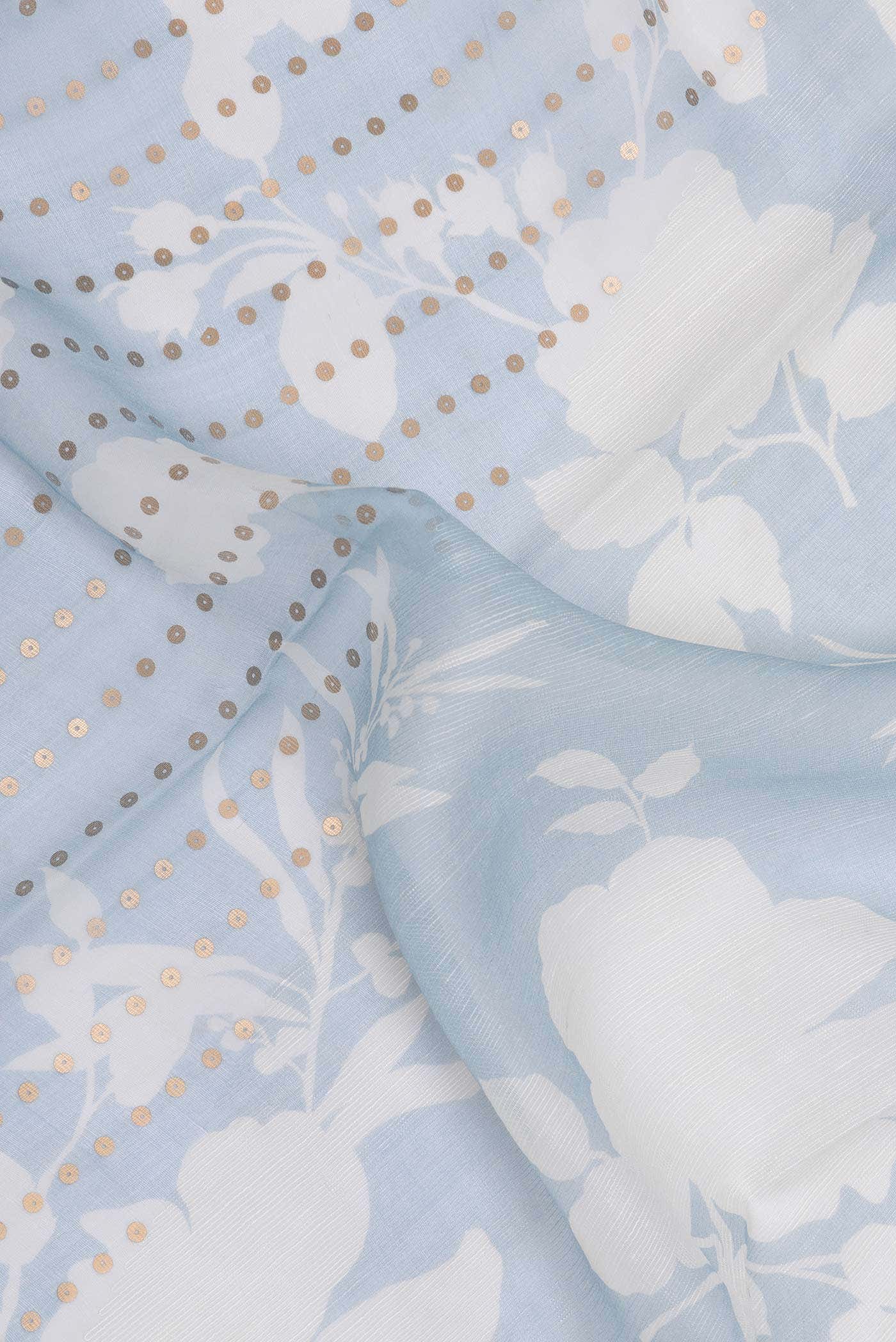 Light Blue Dual Tone Linen Saree