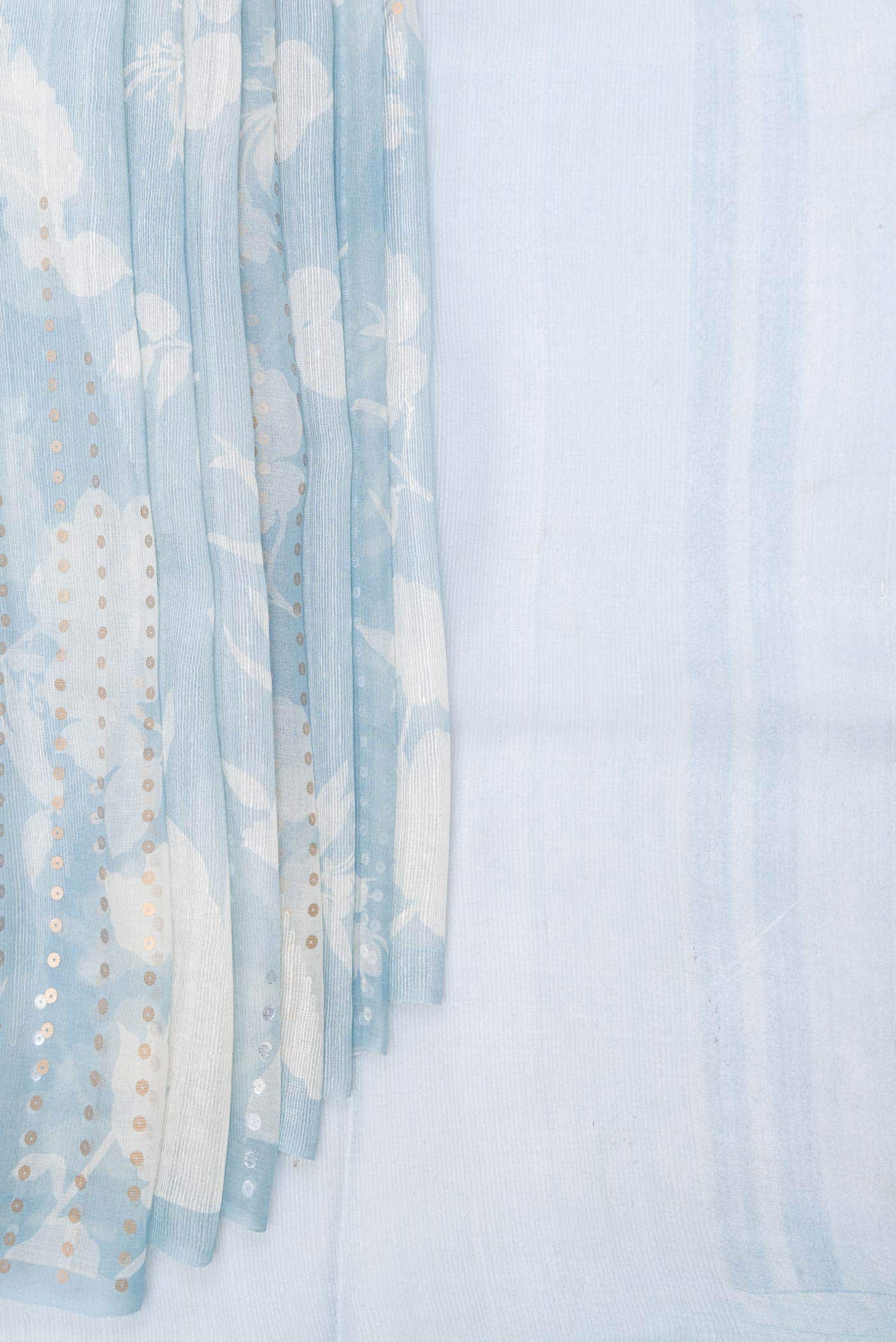 Light Blue Dual Tone Linen Saree