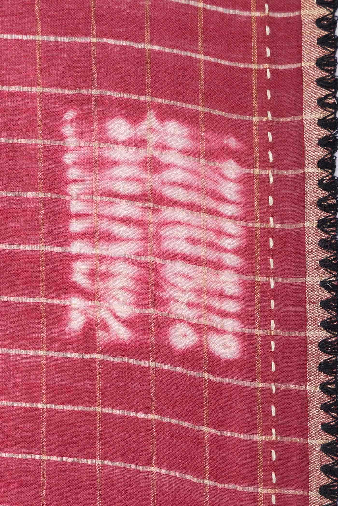 Maroon Tussar Silk Saree