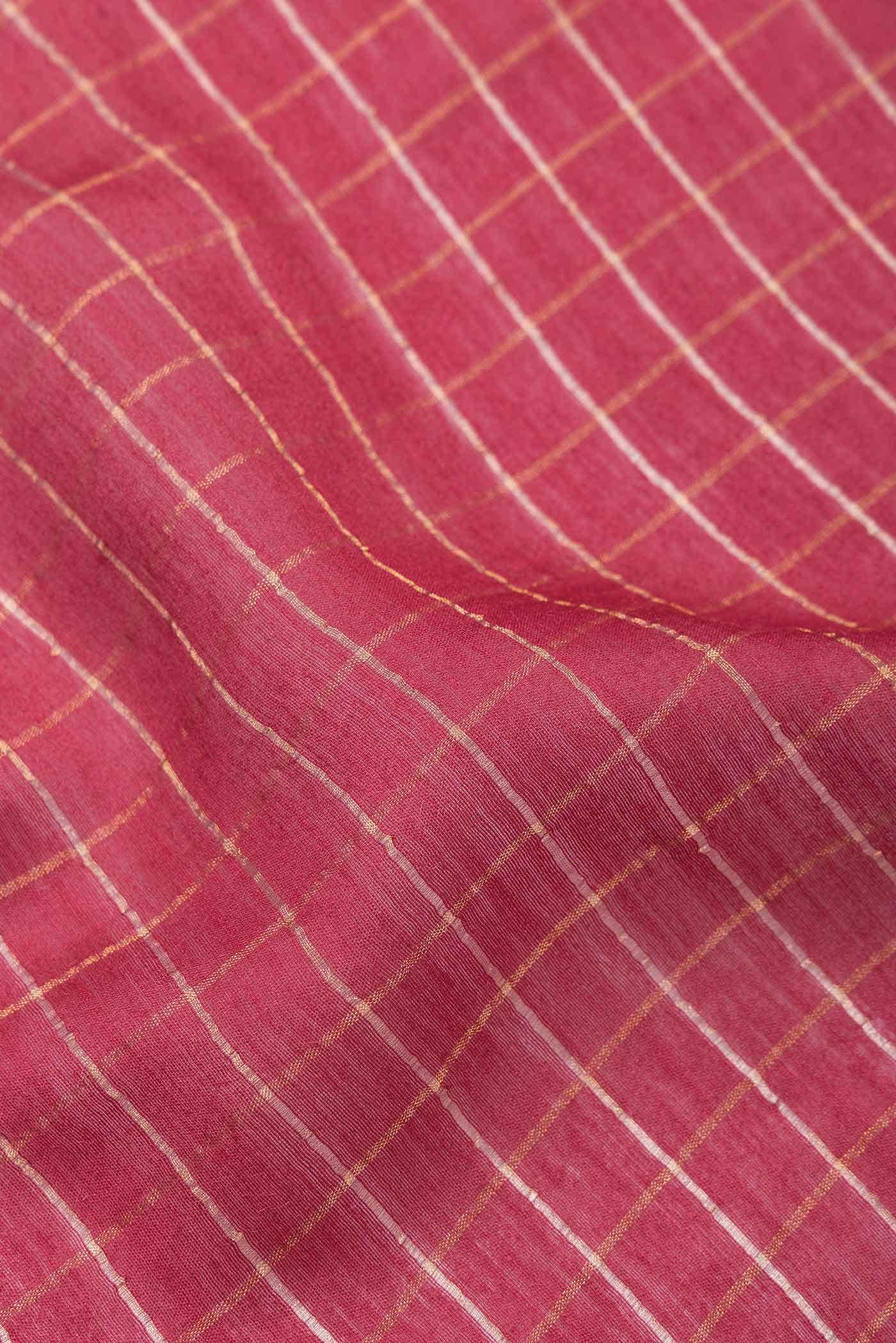 Maroon Tussar Silk Saree