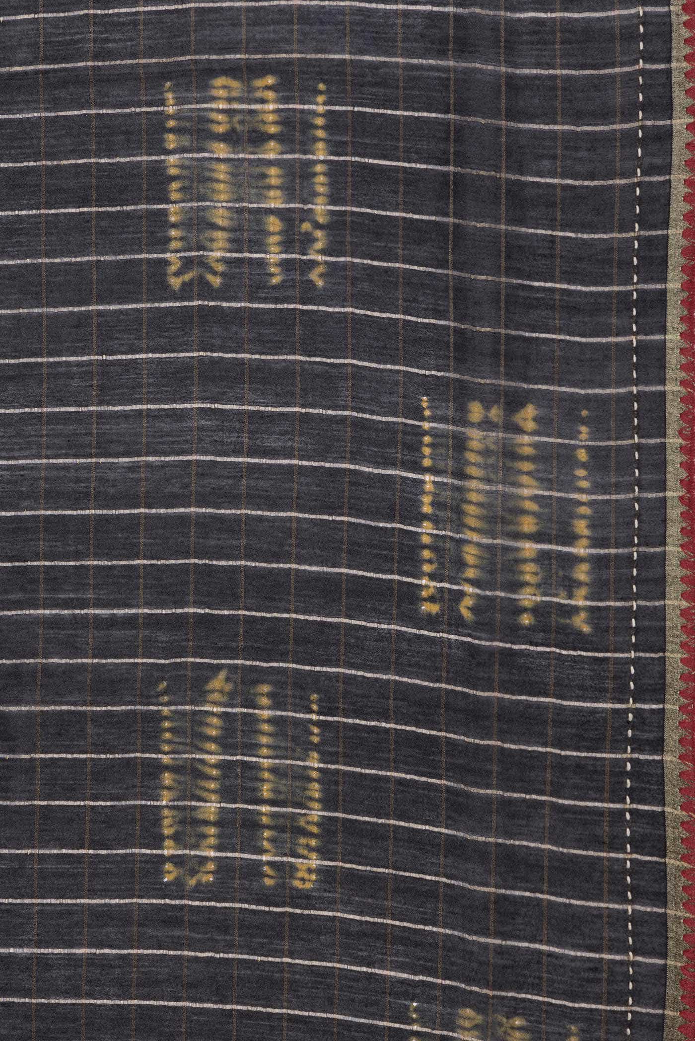 Black Dual Tone Tussar Silk Saree