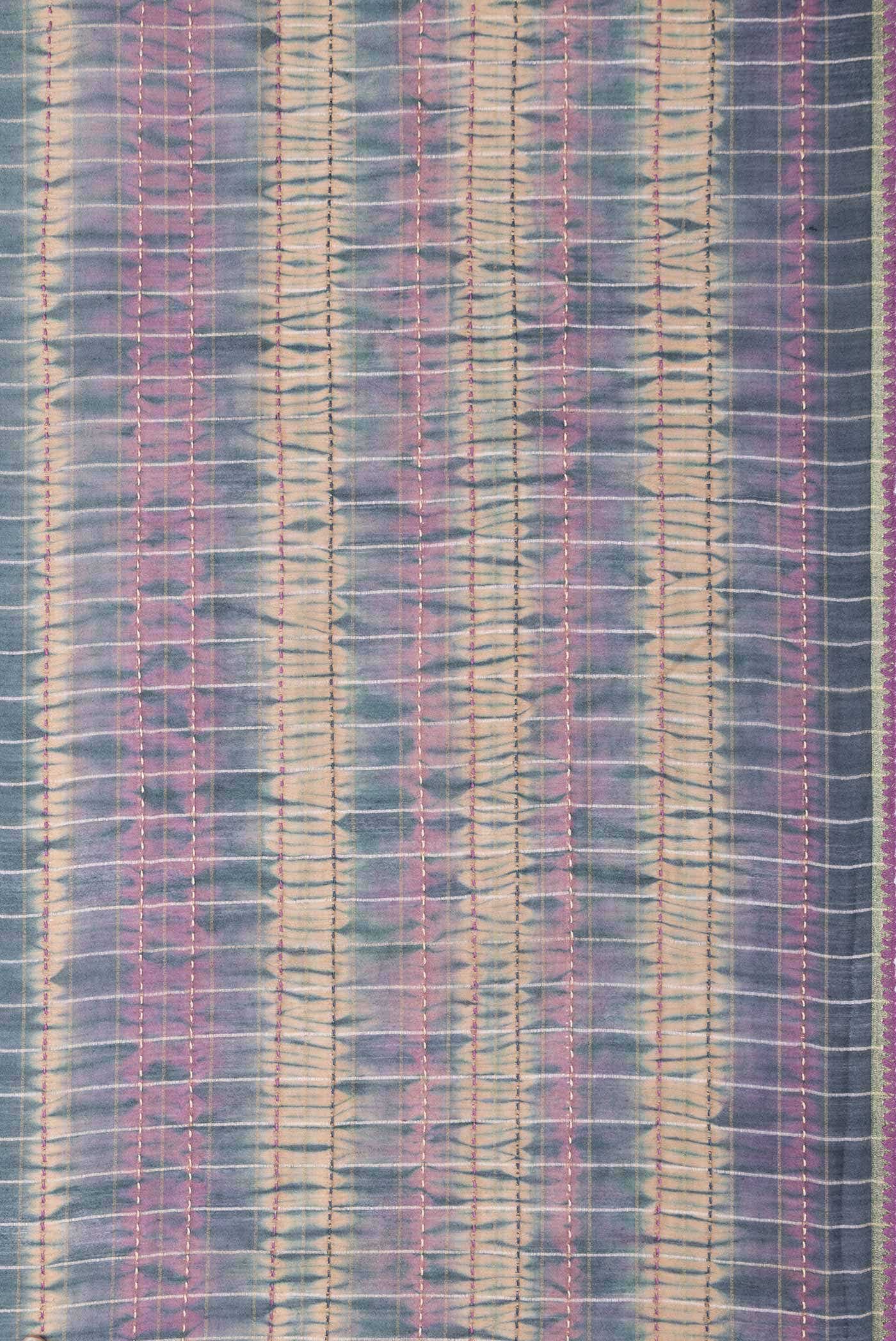 Grey Tussar Silk Saree
