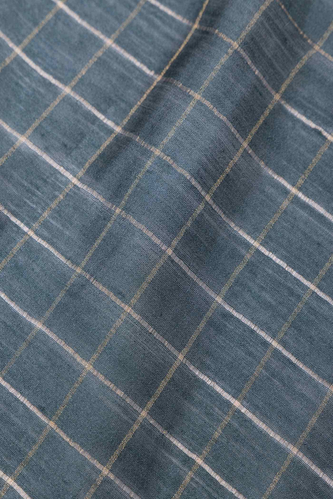 Grey Tussar Silk Saree