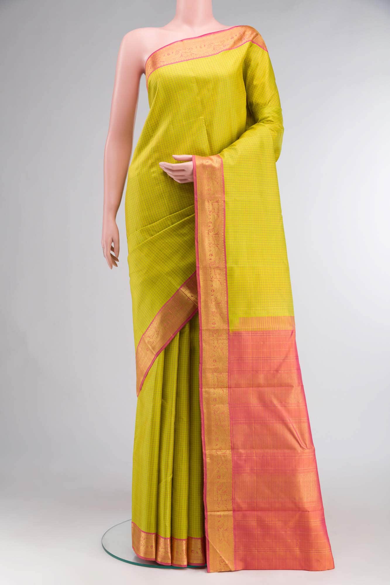 Green Dual Tone Kanchipuram Silk Saree