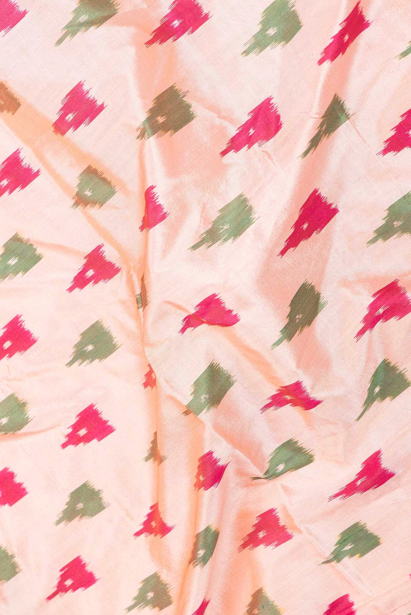 Golden Peach Dual Tone Pochampally Silk Saree