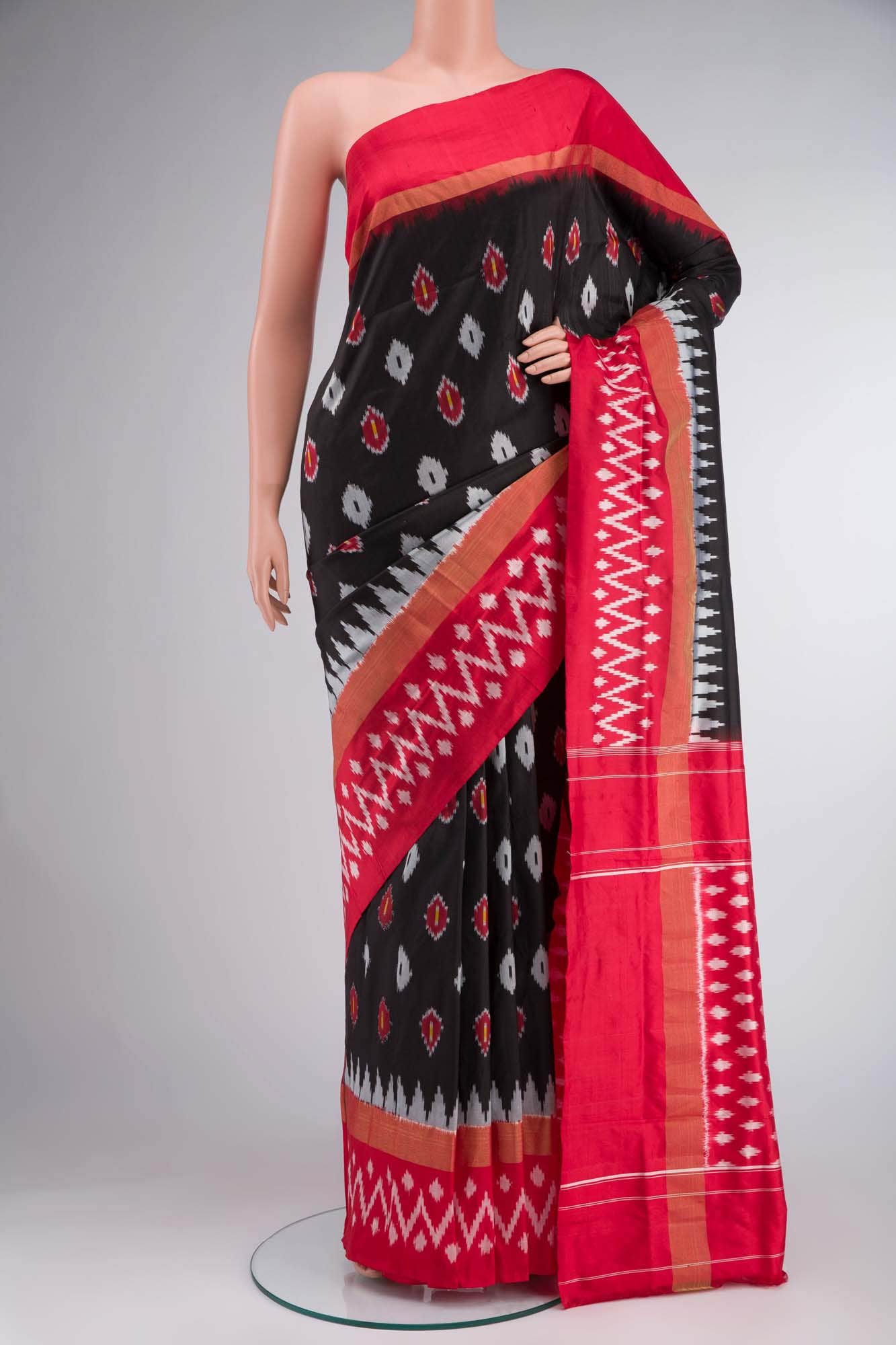 Black Pochampally Silk Saree