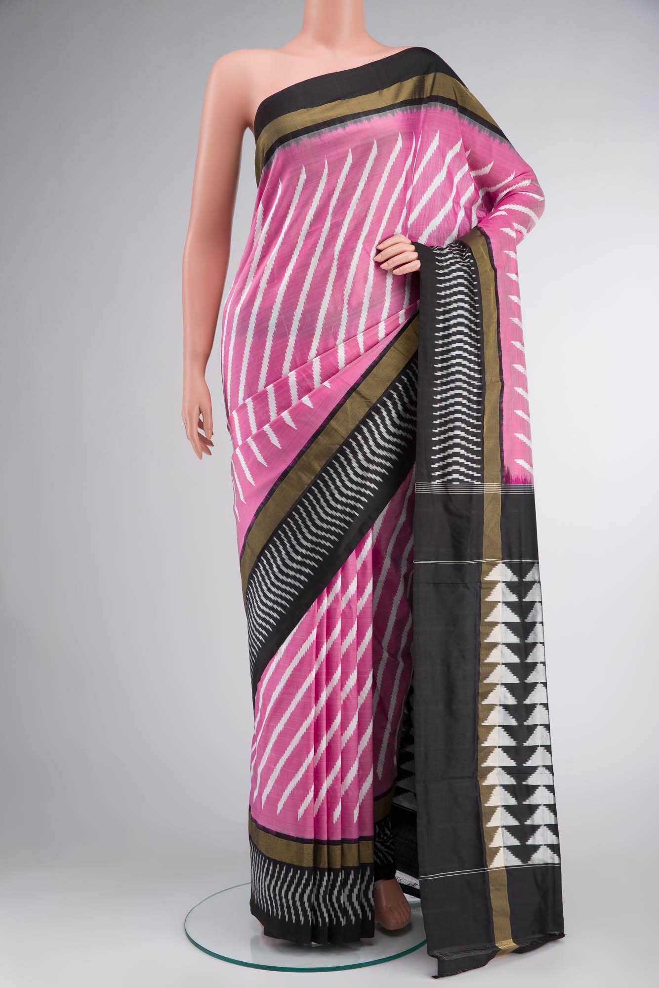Pink Pochampally Silk Saree