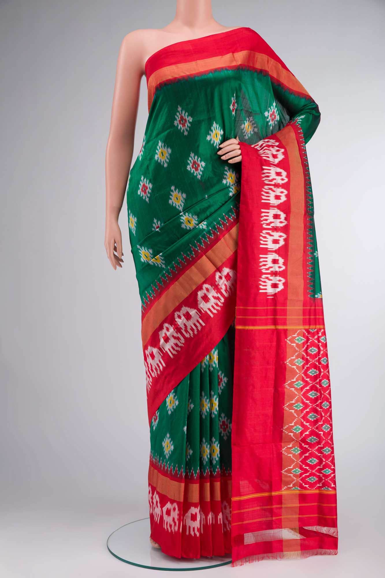 Green Pochampally Silk Saree