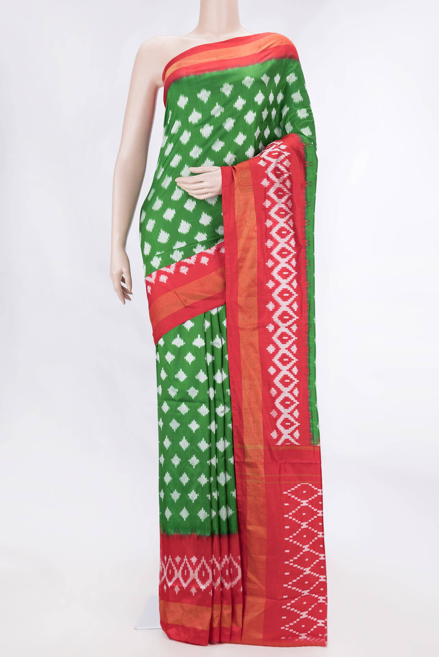 Green Dual Tone Pochampally Silk Saree