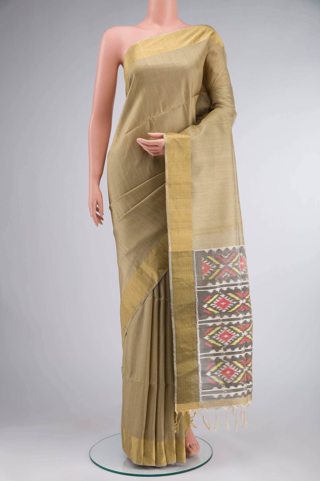 Beige Soft Silk Saree
