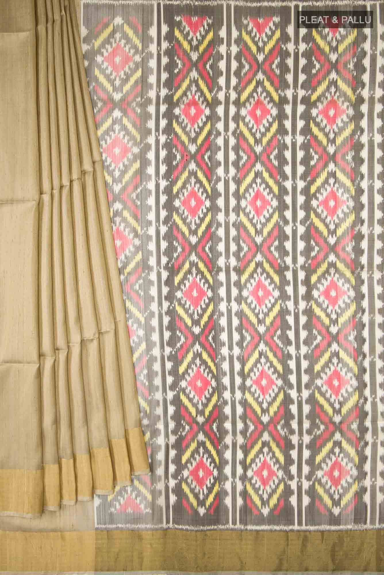 Beige Soft Silk Saree